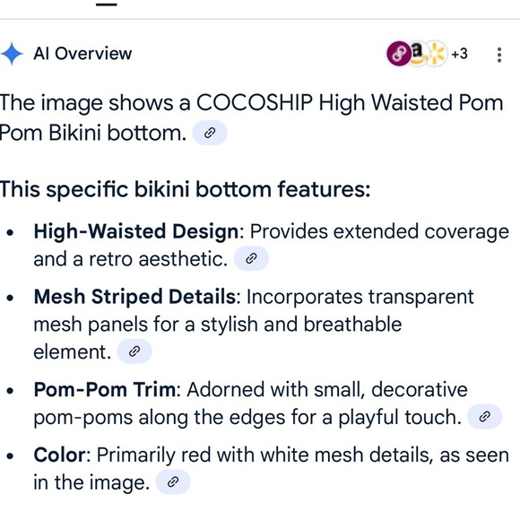 Coco ship Red pom Pom Bikini Set size 4 with mesh woman’s - Picture 11 of 11